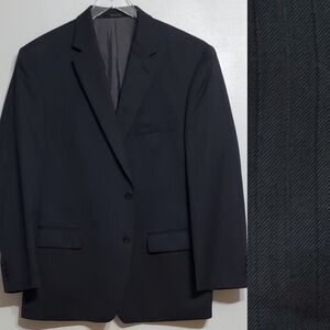 Calvin Klein mens 46 regular wool striped 2 buttons blazer jacket gray academia